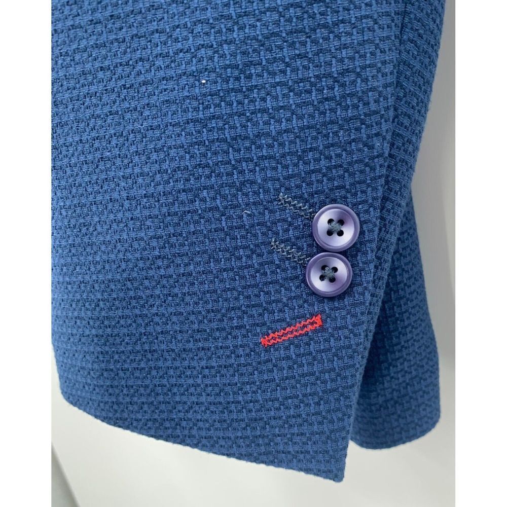 Lanzino Men's Blazer Blue Texture with Colored Flower Lining Size XXL - Picture 12 of 16